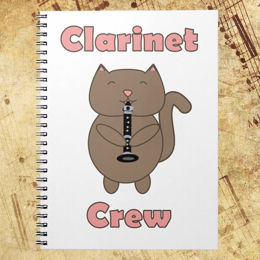 Klarinet Crew Cat Funny Schattige Notitieboek