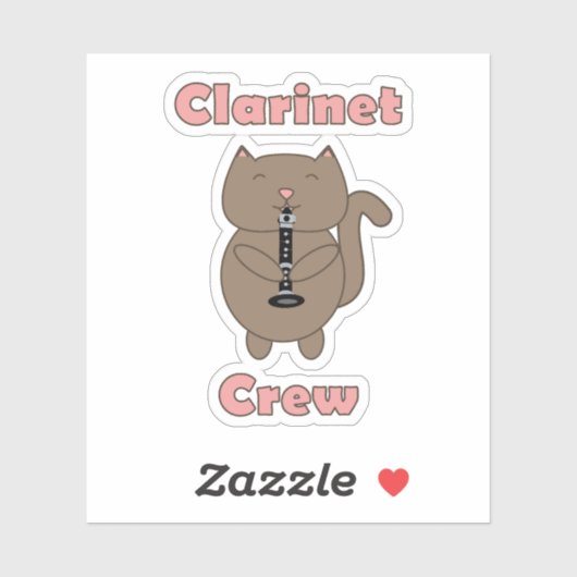 Klarinet Crew Cat Funny Sticker (Vel)