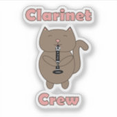 Klarinet Crew Cat Funny Sticker (Voorkant)