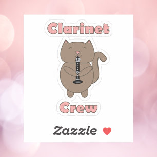 Klarinet Crew Cat Funny Sticker