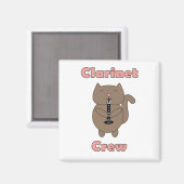 Klarinet Crew Pink Cat Brown Grappig Magneet (Voorkant / Achterkant)