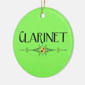 Klarinet decoratieve lijn keramisch ornament (Links)