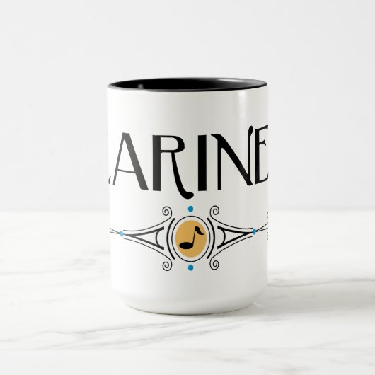 Klarinet decoratieve lijn mok (Midden)