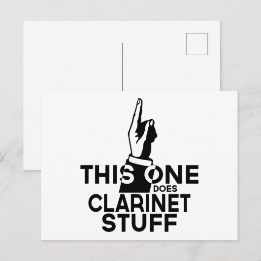 Klarinet Dingen - Grappige Klarinet Muziek Briefkaart (Voorkant / Achterkant)