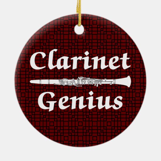 Klarinet Genius Keramisch Ornament (Achterkant)