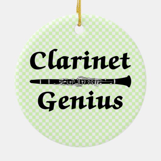 Klarinet Genius Keramisch Ornament (Achterkant)