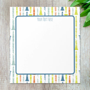 Klarinet gepersonaliseerd muziekinstrument cadeau notitieblok