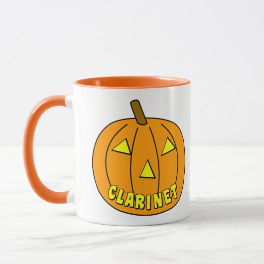 Klarinet Halloween Pumpkin Mok (Links)