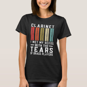 Klarinet Ik nat mijn riet met de tranen van messin T-shirt