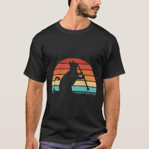 Klarinet kat speler - Retro klarinettist muziek li T-shirt