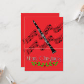 Klarinet Kerstmis Hulst  Kaart (Voorkant / Achterkant in situ)