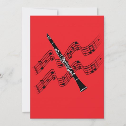 Klarinet Kerstmis Hulst  Kaart (Achterkant)