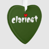 Klarinet klein hart ornament (voorkant)
