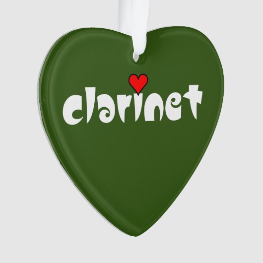 Klarinet klein hart ornament (voorkant)