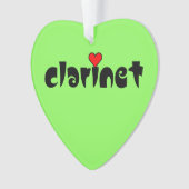 Klarinet klein hart ornament (voorkant)