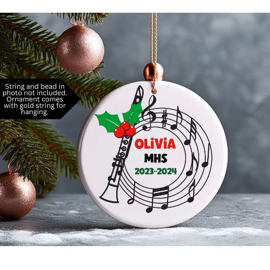 Klarinet Marching Band Kerst Ornament