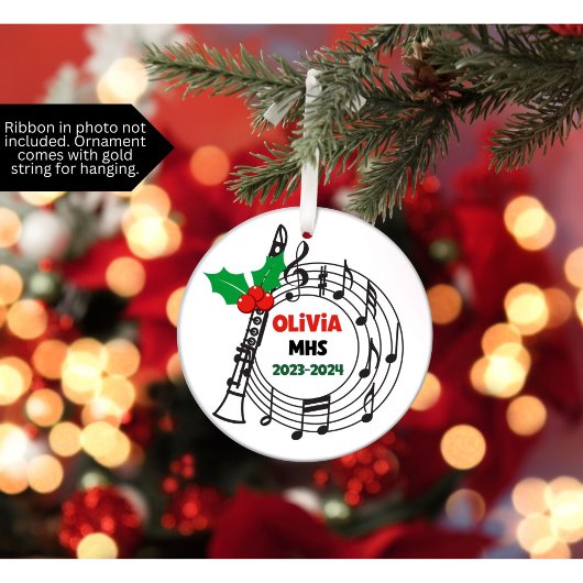 Klarinet Marching Band Kerst Ornament