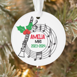 Klarinet Marching Band Kerst Ornament
