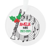 Klarinet Marching Band Kerst Ornament