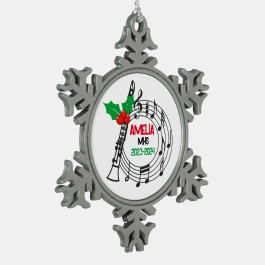 Klarinet Marching Band Kerst Ornament (Links)