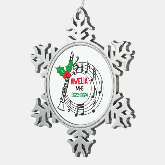 Klarinet Marching Band Kerst Ornament (Rechts)