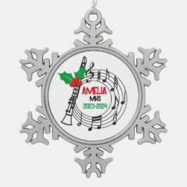 Klarinet Marching Band Kerst Ornament
