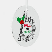 Klarinet Marching Band Kerst Ornament (Voorkant Rechts)