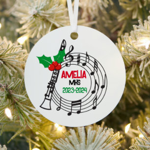 Klarinet Marching Band Kerst Ornament