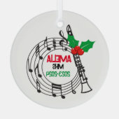Klarinet Marching Band Kerst Ornament (Achterkant)