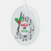 Klarinet Marching Band Kerst Ornament (Voorkant links)