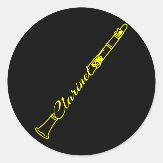 Klarinet Marching Band Klarinettist Muzikant Ronde Sticker (Voorkant)