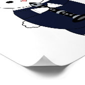 Klarinet Marching Band Konijn Bunny Navy Blauw Poster (Hoek)