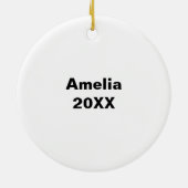 Klarinet Marching Band Konijn Groen Personaliseren Keramisch Ornament (Achterkant)