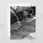 Klarinet met de Muziek van het Blad Briefkaart (Voorkant / Achterkant)