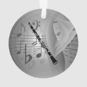 Klarinet met muzikale accenten (beide kanten) ornament (achterkant)