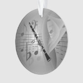 Klarinet met muzikale accenten (beide kanten) ornament (voorkant)