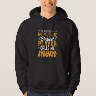 Klarinet Mom Marching Band Favoriete trompet moede Hoodie