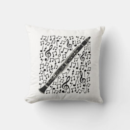 Klarinet Musical Notes Woodwind Muziekdocent Kussen