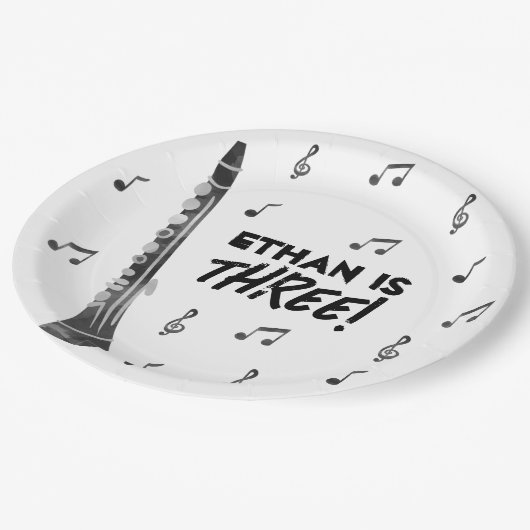 Klarinet Muziek Thema Verjaardagsfeest Papier Bord (Gekanteld)