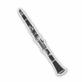 Klarinet muziekinstrument sticker (Voorkant)