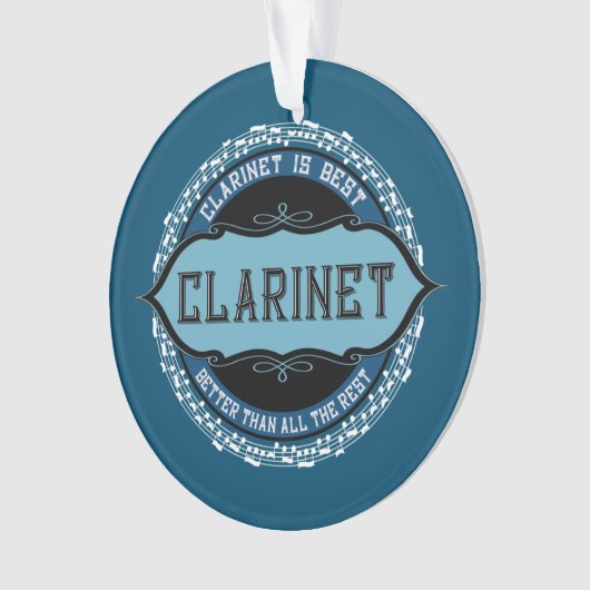 Klarinet Muzieknoten Cirkel Ornament (voorkant)