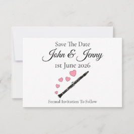 Klarinet Muzikant bruiloft Save the Date