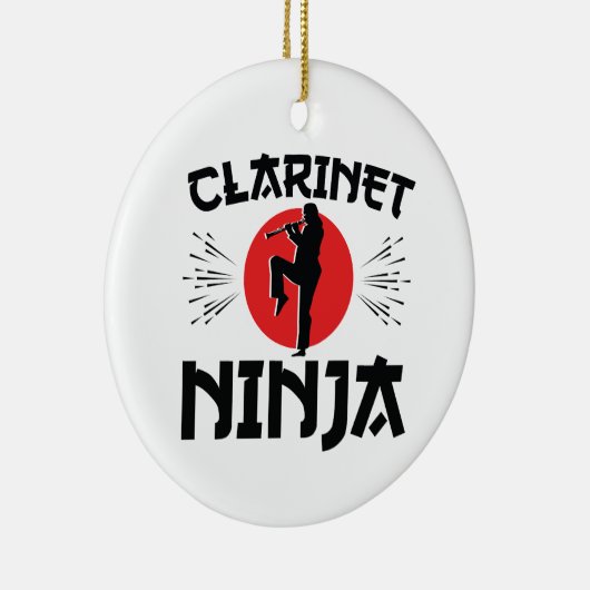 Klarinet Ninja Marching Band Keramisch Ornament (Rechts)