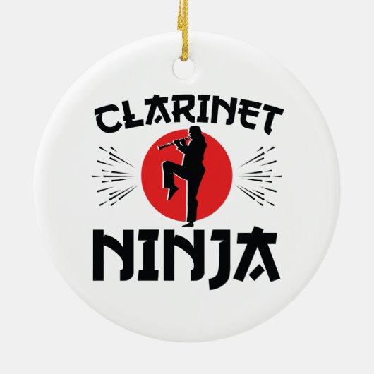 Klarinet Ninja Marching Band Keramisch Ornament (Achterkant)