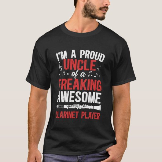 Klarinet Oom Klarinetspeler Oom Trots Klarinet T-shirt (Voorkant)