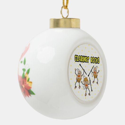 Klarinet Rocks Keramische Bal Ornament (Links)