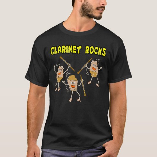 Klarinet Rocks T-shirt (Voorkant)