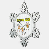 Klarinet Rocks Tin Sneeuwvlok Ornament (Rechts)