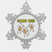 Klarinet Rocks Tin Sneeuwvlok Ornament (Voorkant)