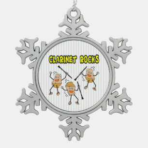 Klarinet Rocks Tin Sneeuwvlok Ornament
